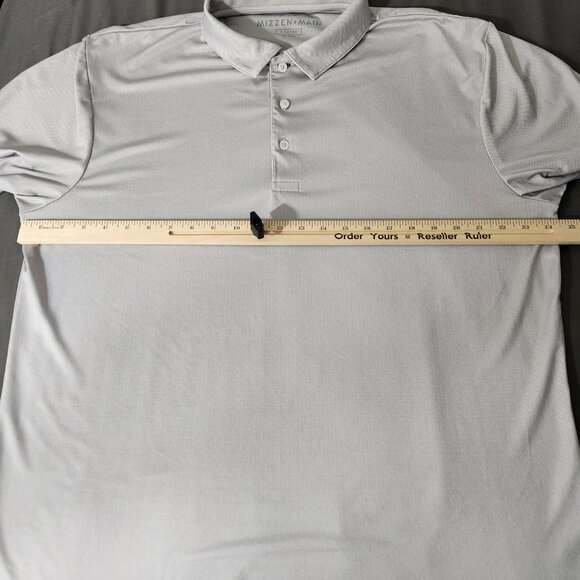 Mizzen+Main Shirt Men's Extra Large Short Sleeve Polo Top Gray - Picture 8 of 14